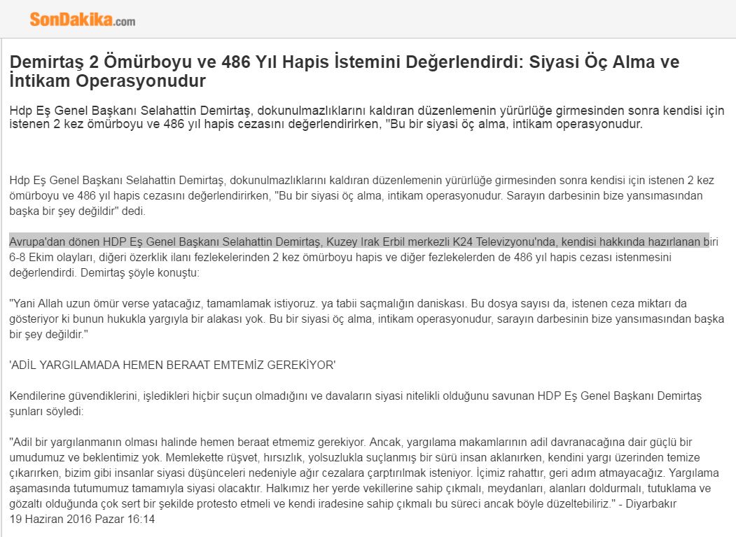 كوردستان 24 ده‌بێته‌ سه‌رچاوه‌ی میدیاكانی توركیا